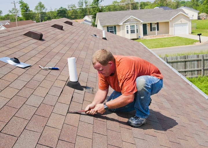 Roof maintenance is performed on a Vallejo, CA home to keep the it protected.